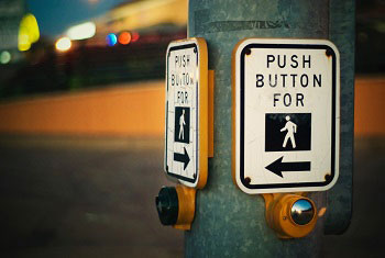 Push button pedestrian crossing, photo